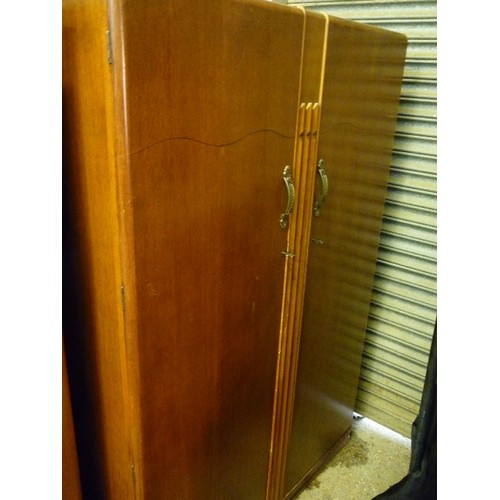 447A - VINTAGE LEBUS DOUBLE WARDROBE WITH KEYS