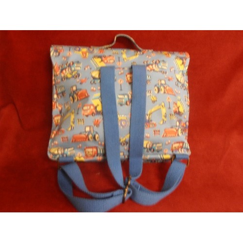 69 - CATH KIDSTON CHILDS SATCHEL WITH DIGGER DESIGN AND A LADIES GREEN  HANDBAG BY RED CUCKOO