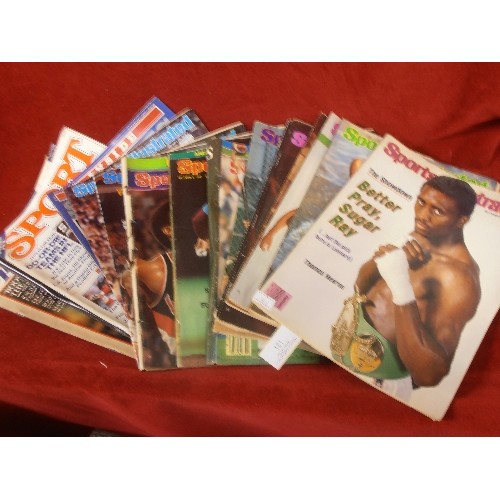 121 - STACK OF VINTAGE 1970'S/80'S COPIES OF 'SPORTS ILLUSTRATED' MAGAZINE  and  STACK OF VINTAGE 1960'3/7... 