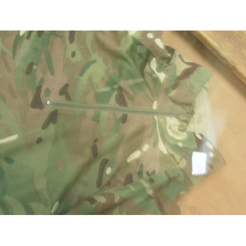 125 - 2 X MILITARY CAMOUFLAGE SHIRTS. XXL. [UNDER BODY ARMOUR, COMBAT, INSECT REPELLANT TREATED]