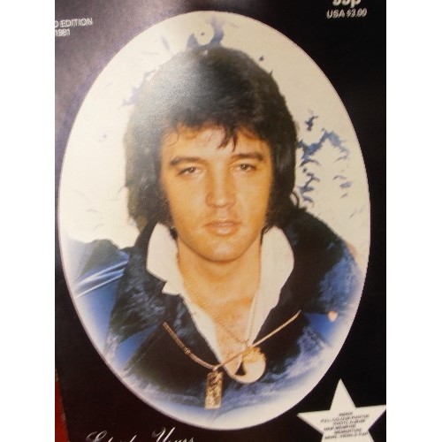 142 - VINTAGE ELVIS INTEREST. INCLUDES COLLECTORS OFFICIAL STORAGE BOX [FULL]FOR ELVIS ARTIFACTS ETC. ALSO... 