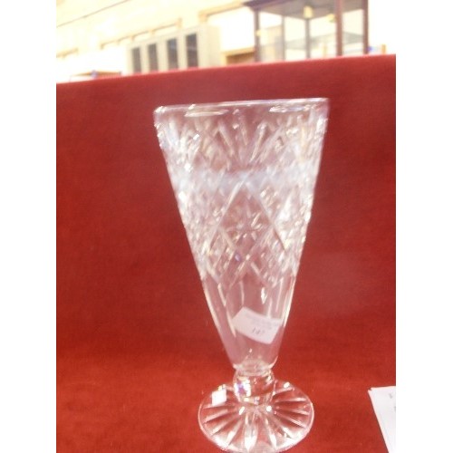 147 - WEBB CORBETT CUT GLASS VASE. 26CM H.