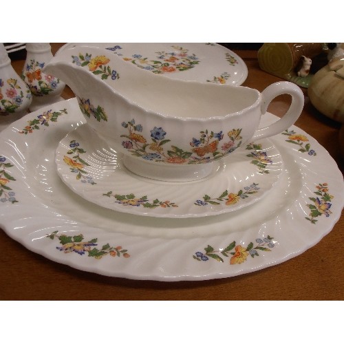 172 - LARGE AYNSLEY COTTAGE GARDEN, 38 PC DINNER SERVICE. INC LIDDED TUREENS, SERVING PLATTER, 3 SIZES OF ... 