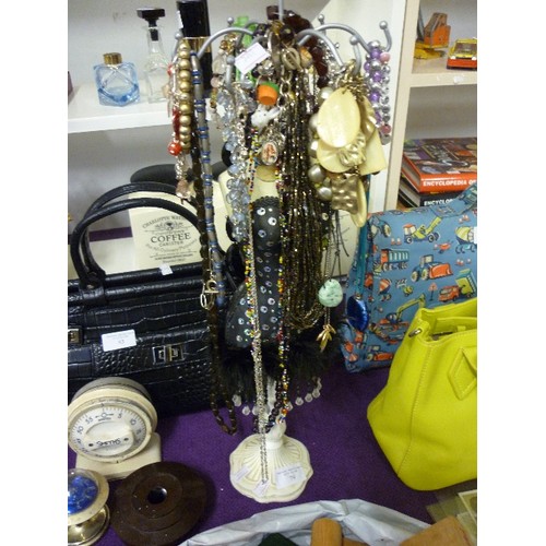 79 - SMALL MANNEQUIN LADEN WITH COSTUME JEWELLERY.