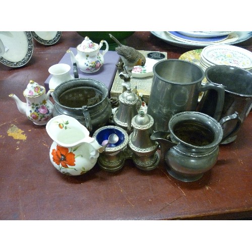 164 - LARGE VINTAGE LOT, ALL QUALITY ITEMS INC, STAFFORDSHIRE, PEWTER, ROYAL DOULTON, ALFRED MEAKIN, ROYAL... 