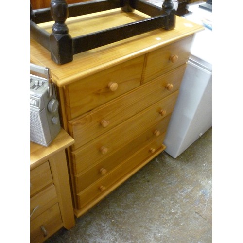 329 - PINE 6 DRAWER CHEST. APPROX 84CM W.