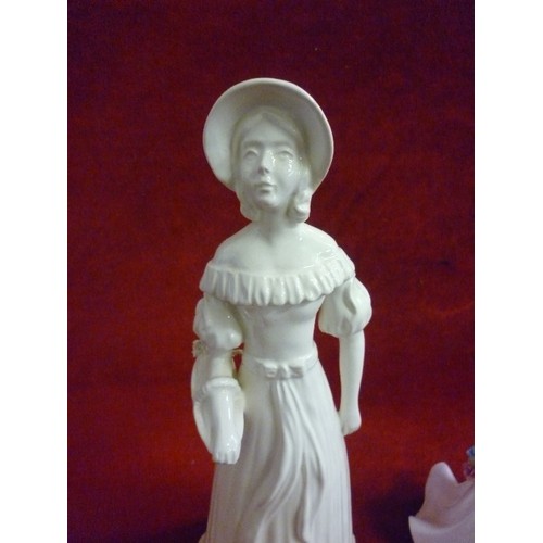 3 - OCLEY CRAFT HANNAH LADY FIGURE 29CM AND COALPORT LOTETTA FUGURE 14CM