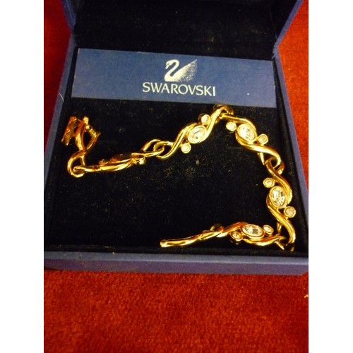 7 - SWAROVSKI GOLD METAL BRACELET WITH ORIGINAL BOX