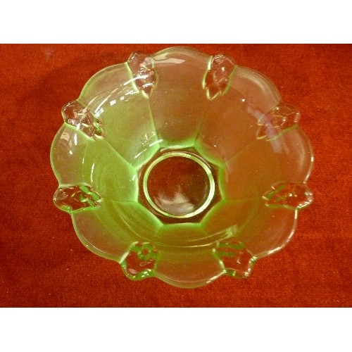 64 - ART DECO GREEN GLASS BOWL SET