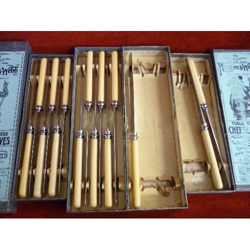 76A - 4 BOXES OF MAPPIN AND WEBB CHEESE KNIVES AND TABLE KNIVES