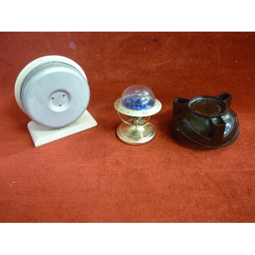 83A - VINTAGE SMITHS TIMER, BAKELITE SHAVING SOAP BOWL AND COMPASS