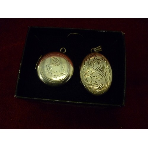 18 - TWO ANTIQUE SILVER LOCKETS, ONE MARKED 