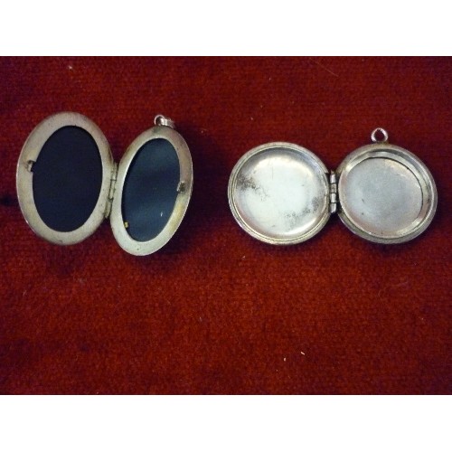 18 - TWO ANTIQUE SILVER LOCKETS, ONE MARKED 