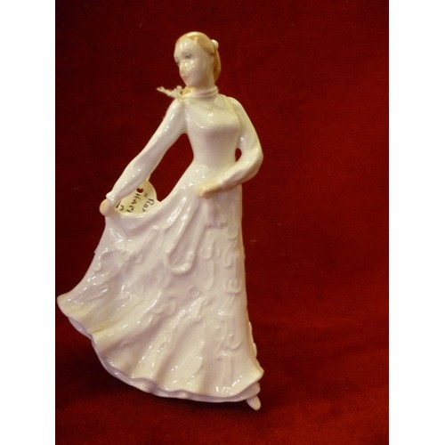 15 - 3 ROYAL DOULTON BONE CHINA FIGURES IN WHITE DRESSES FROM THE 