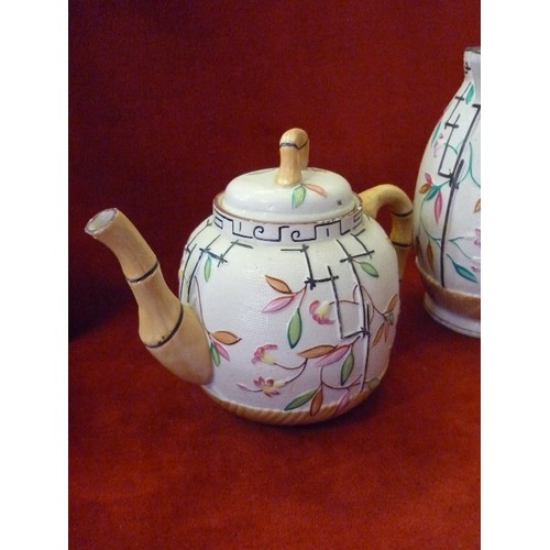 161 - VICTORIAN AESTHETIC MOVEMENT COFFEE POT, TEAPOT AND JUG IN THE JAPANESE STYLE