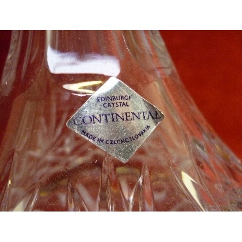 228 - EDINBURGH CRYSTAL CONTINENTAL COLLECTION (CZECHOSLOVAKIA) SHIPS DECANTER WITH STOPPER - WITH ORIGINA... 