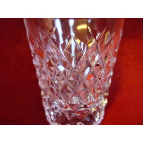 221 - SET OF 6 CUT GLASS WATERFORD CRYSTAL SHERRY GLASSES - 13CM