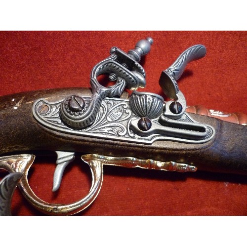 187 - TWO REPLICA PERCUSSION PISTOLS, ONE MARKED 