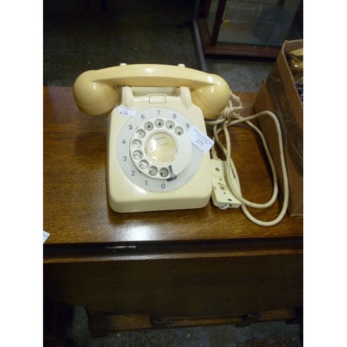 71 - RETRO BT DIAL TELEPHONE. CREAM WITH CURLY CABLE.