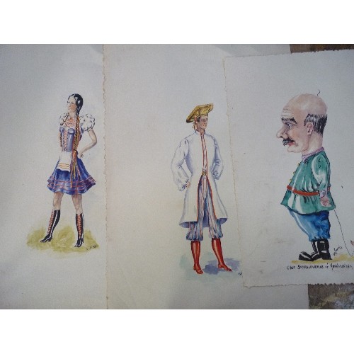 154 - A FIRST HALF 20TH CENTURY GERMAN CARICATURE WATERCOLOUR 