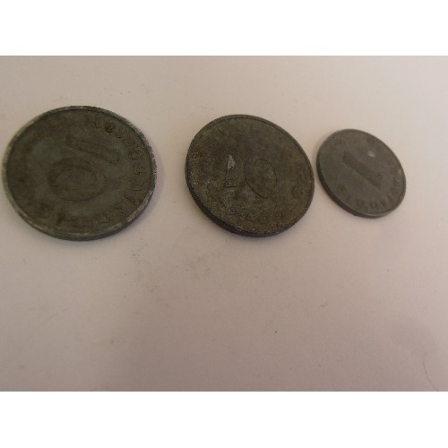 139 - 3 NAZI COINS 2 10 PFENNIG 1940 1943 AND 1 PFENNIG 1943