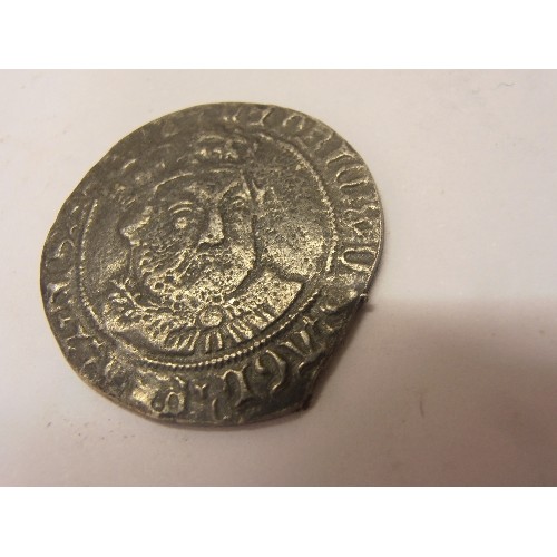 135 - A HENRY VIII SILVER GROAT 1509-1544 MINT MARK LIS CANTERBURY SOUTHWARK TOWER