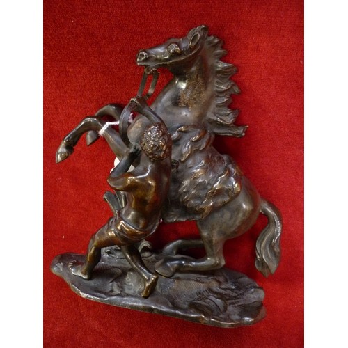 168 - A WELL MODELLED EARLY 20TH CENTURY BRONZE SCULPTURE OF THE 