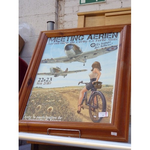 183 - A FRENCH AIR DISPLAY POSTER (AERODROME, LA FERTE, ALAIS) BY ROMAIN HUGAULT, 2010. FRAMED AND GLAZED ... 