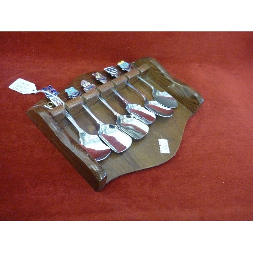 73 - SET OF DECORATIVE CASTLE SPOONS. INC BURGHLEY HOUSE, HAYLING ISLAND & MATLOCK BATH.