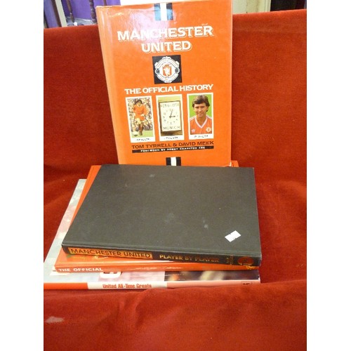 80 - MANCHESTER UTD INTEREST. 4 LARGE HARDBACK BOOKS. INC 'PLAYER BY PLAYER'