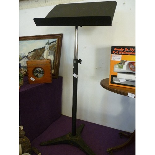 105 - STURDY ADJUSTABLE LECTURN/MUSIC STAND. .