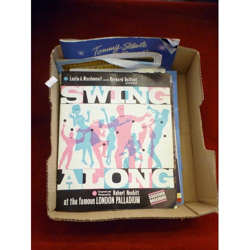 123 - SOUVENIR SHOW PROGRAMMES, INC BLACK & WHITE MINSTRELS, SWING ALONE, TOMMY STEELE ETC.