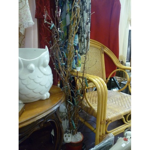 233 - 2 X TALL DECORATIVE TWIG/FAIRY LIGHT VASES.