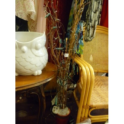 233 - 2 X TALL DECORATIVE TWIG/FAIRY LIGHT VASES.