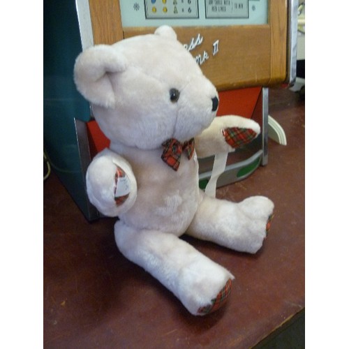 246 - LOVELY 'PLAYMAKERS' TEDDY-BEAR. TARTAN EARS AND PAWS, TAGS ATTACHED.