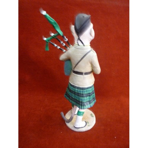 260 - COUNTRY ARTISTS 'TAM' SCOTTISH MEERCAT FIGURE PLAYING BAGPIPES. WEARING FULL SCOTTISH KILT ETC.