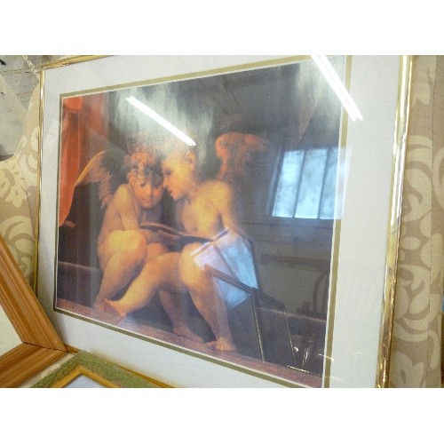 273 - COLLECTION OF 9 X FRAMED CHERUB PICTURES. VARIOUS SIZES.