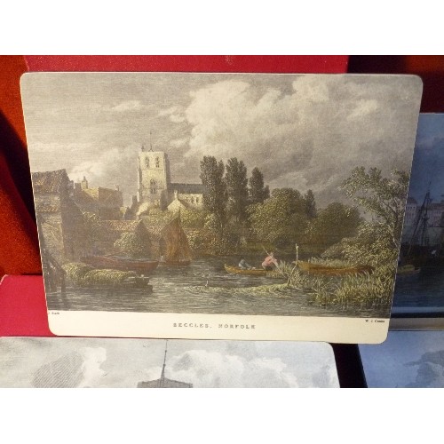 315 - 3 X BOXED SETS OF PLACE MATS. RETRO 1960'S, BY LADY CLARE, DEPICTING NORFOLK SCENES INC GREAT YARMOU... 