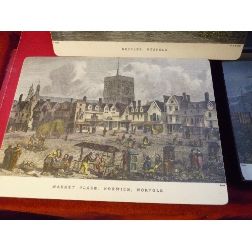 315 - 3 X BOXED SETS OF PLACE MATS. RETRO 1960'S, BY LADY CLARE, DEPICTING NORFOLK SCENES INC GREAT YARMOU... 