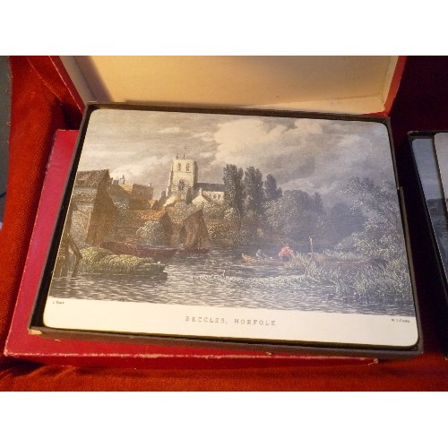 315 - 3 X BOXED SETS OF PLACE MATS. RETRO 1960'S, BY LADY CLARE, DEPICTING NORFOLK SCENES INC GREAT YARMOU... 