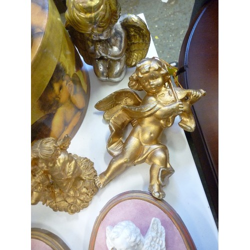 327 - QUANTITY OF DECORATIVE CHERUB ITEMS.