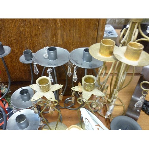 308 - QUANTITY OF CANDLE AND TEA-LIGHT HOLDERS. VARIOUS SHAPES AND STYLES.