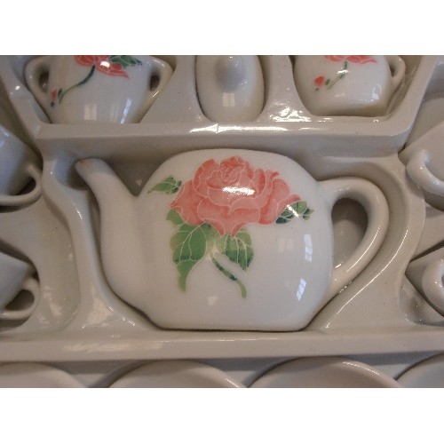 295 - CHILDS CHINA TEA-SET. PINK ROSE DESIGN.