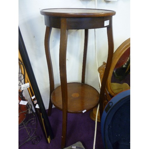 132 - ELEGANT PLANT STAND/ SIDE-TABLE. CIRCULAR TOP. LOWER SHELF.