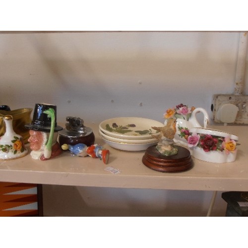 67 - ORNAMENTAL CERAMIC LOT. 15 ITEMS INC ROYAL ALBERT 'OLD COUNTRY ROSE', HANDPAINTED HANLEY MINIATURE T... 