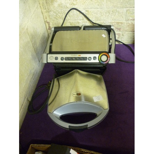 179 - TEFAL OPTI-GRILL, TOGETHER WITH A BREVILLE SANDWICH TOASTER.