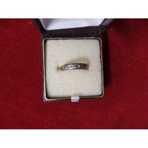 27 - 9CT ON SILVER ETERNITY RING WITH DIAMONDS