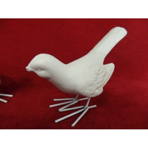 65 - SET OF 4 BEAUTIFUL WHITE CERAMIC BIRD FIGURES