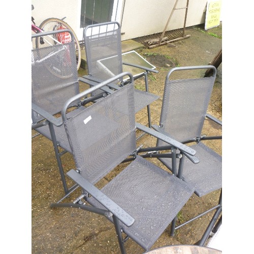 636 - 4 GOOD QUALITY METAL FOLDING GARDEN CHAIRS