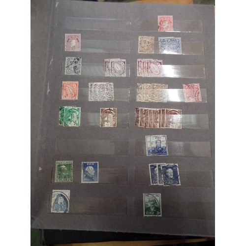 40 - 4 X STAMP & STOCK ALBUMS - MOSTLY MID 20TH CENTURY BRITISH AND FOREIGN TOGETHER WITH AN ALBUM OF FIR... 